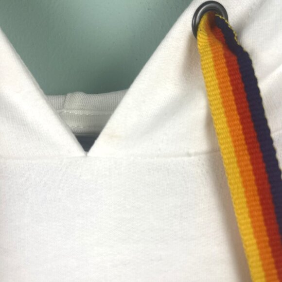 Aldi Gear WHITE LOGO Hooded Sweatshirt Hoodie SZ SMALL UNISEX PULLOVER Stripes - Picture 8 of 8